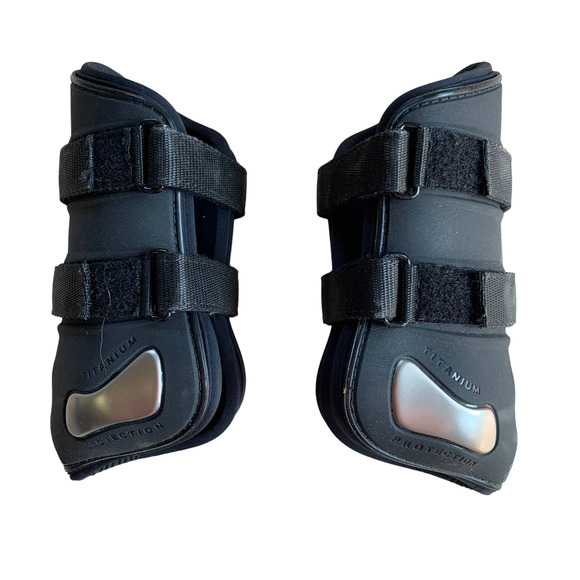 Lorenzini Titanium Paranocca Fetlock Jumping Splint Boots Black Pair Medium NIB - Picture 3 of 7